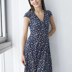 Nadorine A-line dress V-neck floral dress elegant summer dresses (DE Only)