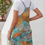 Nadorine Casual Beach Dress Adjustable Strap Floral Boho Sundress