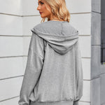 Nadorine Lightweight Hoodies Full Zip Up Oversized Sweatshirts