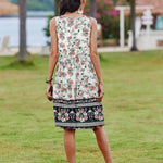 Nadorine Boho Floral Casual Tank Dresses with Pockets