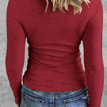 Nadorine Langarmshirt Damen Rundhals Basic T-Shirt