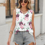 Nadorine Women Eyelet Tank Tops Sleeveless Shirts V Neck Cute Top