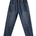 Artistic Retro Loose Elasticity Jean Pants