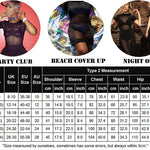 Women Sexy See Through Mesh Dress Short Sleeve Midi Bodycon Party Club Dress S-3XL - Nadorine (Us Only)