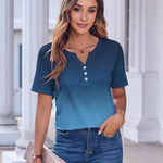 Nadorine Casual Short Sleeve V Neck Shirts Business Dressy Tunic Blouses