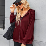 Nadorine Lightweight Hoodies Full Zip Up Oversized Sweatshirts