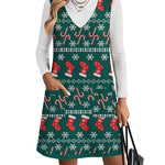 Trendy V-neck Sweater Knit Vest Dress (US Only)