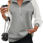 Zeagoo Women's Sweatshrits Quarter Zip Pullover Casual Cable Outfits