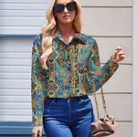 Zeagoo Womens Button Down Shirt Long Sleeve Blouse Business Work Tops Dressy Casual Floral Printed Outfits with Pocket