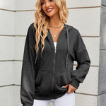 Nadorine Lightweight Hoodies Full Zip Up Oversized Sweatshirts