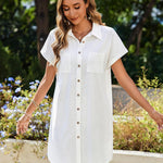 Zeagoo Womens Button Down Shirt Dress Cotton Linen Dress