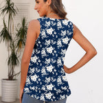 Zeagoo Women's Tank Tops Crew Neck Sleeveless Floral Tops
