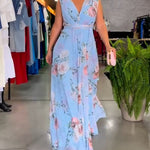 Jessica | Elegant Sleeveless V-neck Floral Print Dress