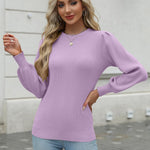 Nadorine Women's Pullover Knitted Pullover Crew Neck Tops