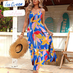 Zeagoo Womens Maxi Dress Spaghetti Strap Casual Printed Dress