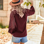 Nadorine Elegant Blouse Long Sleeve Crew Neck T Shirt (DE Only)