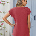 Nadorine Short Sleeve Shirts Loose Fit V Neck T Shirts