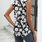 Nadorine Sleeveless Button Down Shirts V Neck Solid Tank Tops