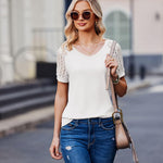 Nadorine Women's Blouse Short Sleeve Lace Top (DE Only)