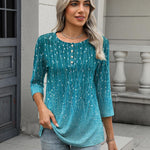 Nadorine 3/4 Length Sleeve Women Tops Blouses