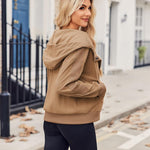 Zeagoo Womens Corduroy Knit Hoodies Zip Up Shirt Jacket
