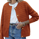 Nadorine Women's Knit Cardigan Long Sleeve Open Front Cropped Jackets