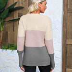 Nadorine Women's Long Sleeve Sweater Casual Ribbed Knit Pullover