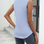 Nadorine Sleeveless Button Down Shirts V Neck Solid Tank Tops