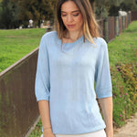 Nadorine Loose Short Sleeve Tunic Tops Crochet Knit Pullover Sweater