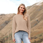 Nadorine Women's Long Sleeve Sweater Casual Ribbed Knit Pullover