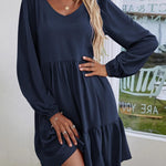 Nadorine Women's Long Sleeve Elegant Ruffle Dresses