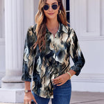 Nadorine Button Down Shirts Dressy Floral Printed Blouse