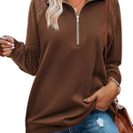 Zeagoo Women's Sweatshrits Quarter Zip Pullover Casual Cable Outfits