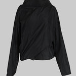Casual Loose Black Stand Collar Outerwear