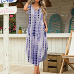 Nadorine Maxi Dress with Pockets Short Sleeve Sundress