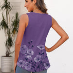 Zeagoo Women's Tank Tops Crew Neck Sleeveless Floral Tops
