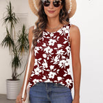 Zeagoo Women's Tank Tops Crew Neck Sleeveless Floral Tops