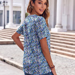 Nadorine Casual Short Sleeve V Neck Shirts Business Dressy Tunic Blouses
