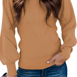 Nadorine Women's Pullover Knitted Pullover Crew Neck Tops