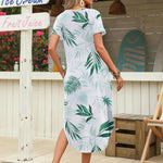 Nadorine Maxi Dress with Pockets Short Sleeve Sundress