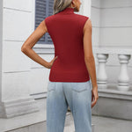 Nadorine Women's 2024 Mock Turtle Neck Sweater Vest