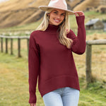 Nadorine Pullover Women's Turtleneck Elegant Long Sleeve Jumper