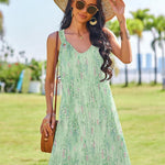 Nadorine Casual Beach Boho Dress Sleeveless Crewneck Tank Dress