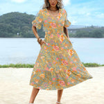 Nadorine Summer Dresses Midi Tiered Casual Dress