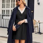 Nadorine Women's Oversized Sweater Vest Dress V Neck Knit Pullover