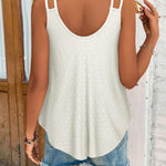 Nadorine Flowy Strap Eyelet Embroidery Sleeveless Casual Tank Top
