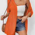 Nadorine Short Sleeve Crochet Kimonos Open Front Cover Ups