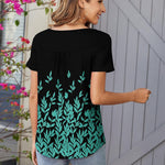 Nadorine Women Tunic Tops Dressy Casual Short Sleeve Floral Shirts