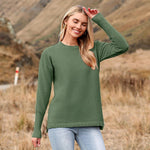 Nadorine Women's Long Sleeve Sweater Casual Ribbed Knit Pullover