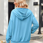 Nadorine Lightweight Hoodies Full Zip Up Oversized Sweatshirts
